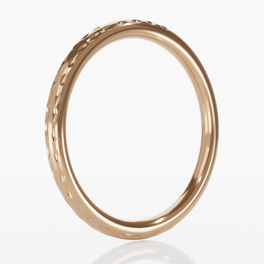 10k Gold Raindrop Stacking Ring (Rose Gold)