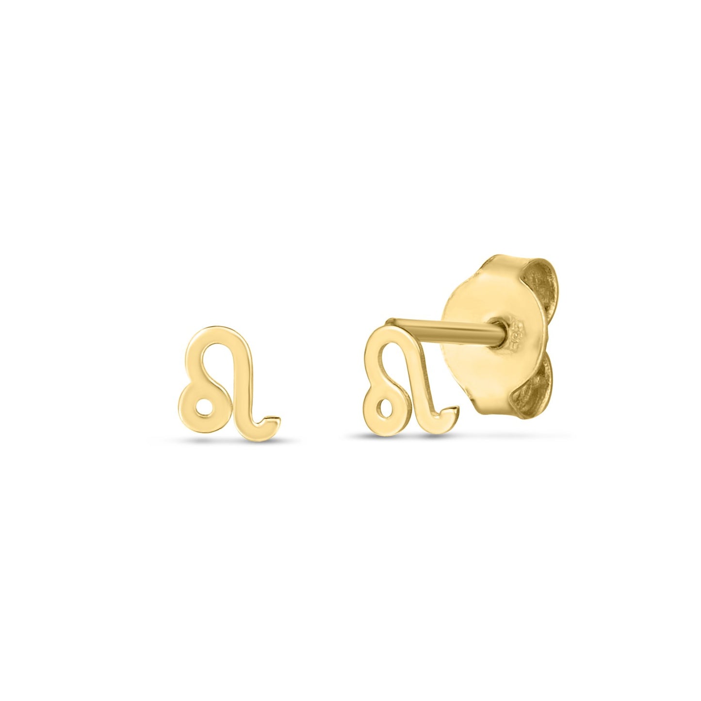 14k Yellow Gold Leo Stud Earrings
