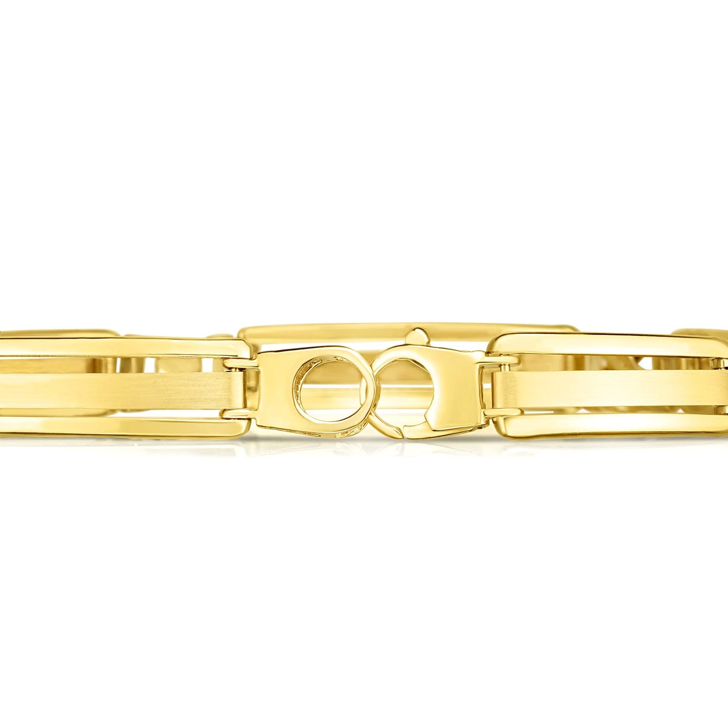 14k Two-Tone Gold Men's Bracelet with Fancy Bar Links