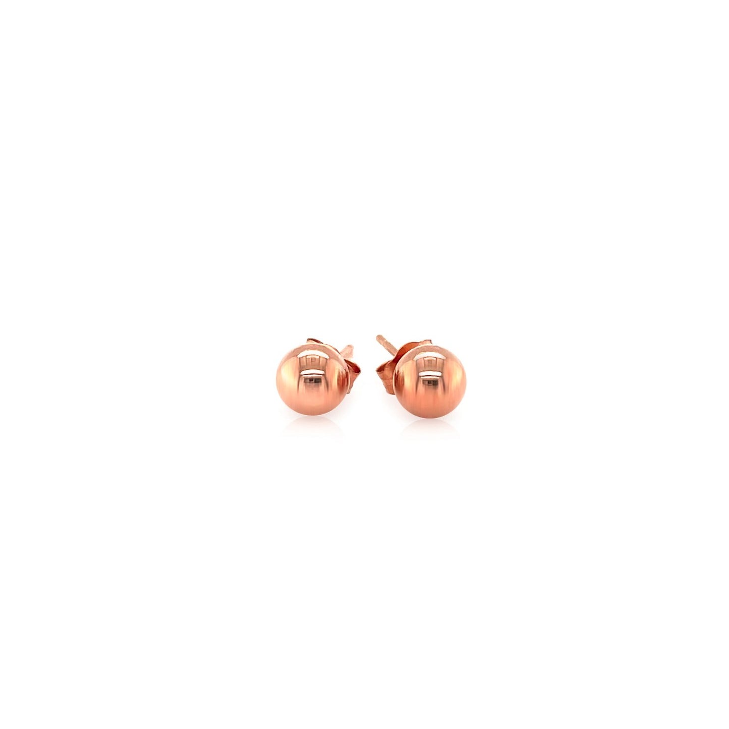 14k Rose Gold Round Stud Earrings (5.0 mm)