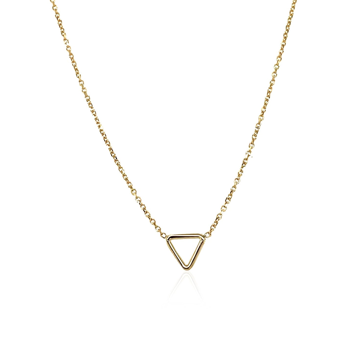 14k Yellow Gold Necklace with Petite Open Triangle Pendant