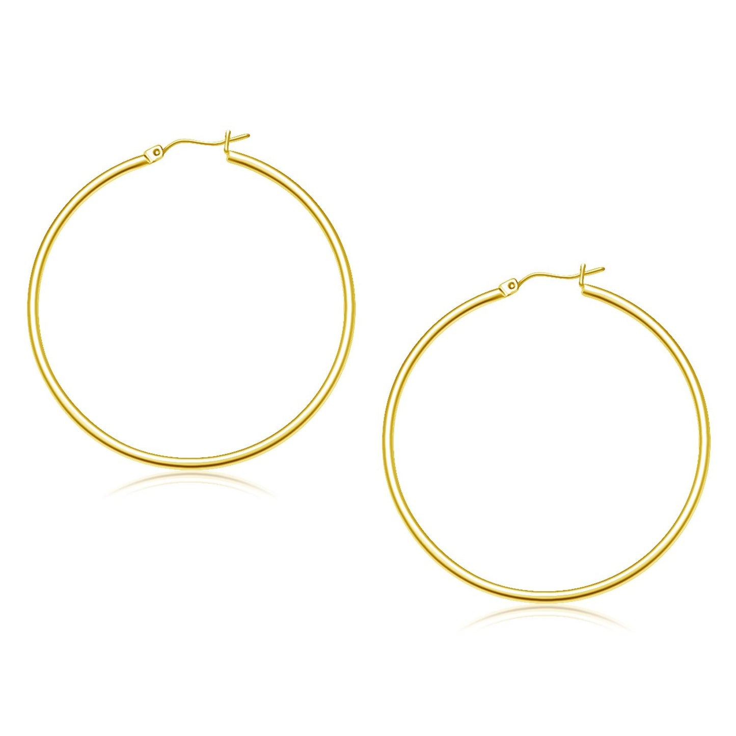 10k Yellow Gold Polished Hoop Earrings (45 mm)