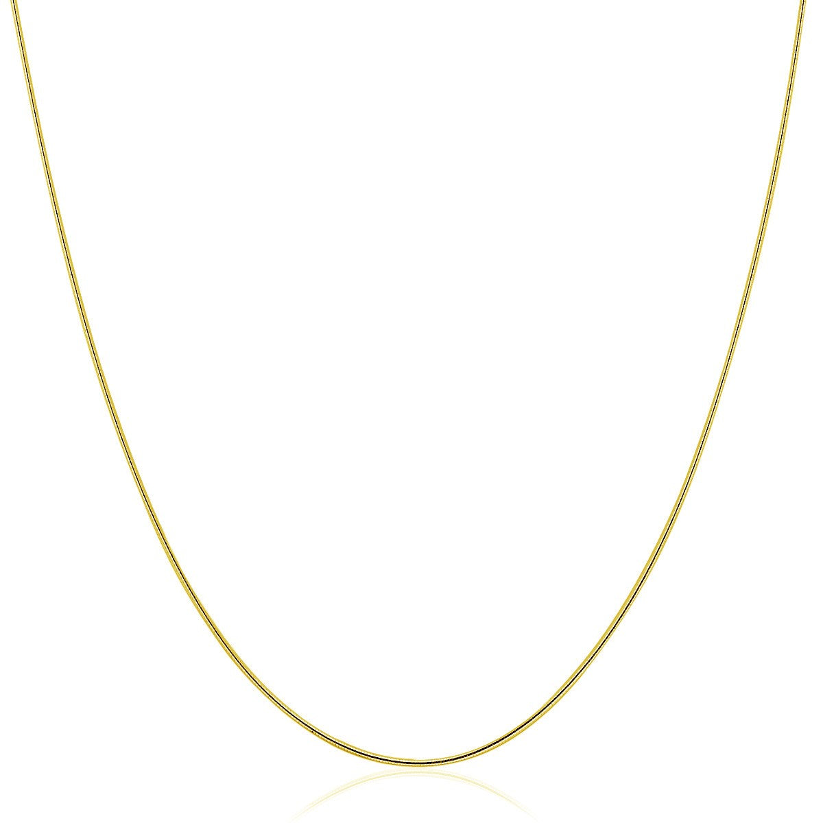 14k Yellow Gold Thin Motif Round Omega Necklace