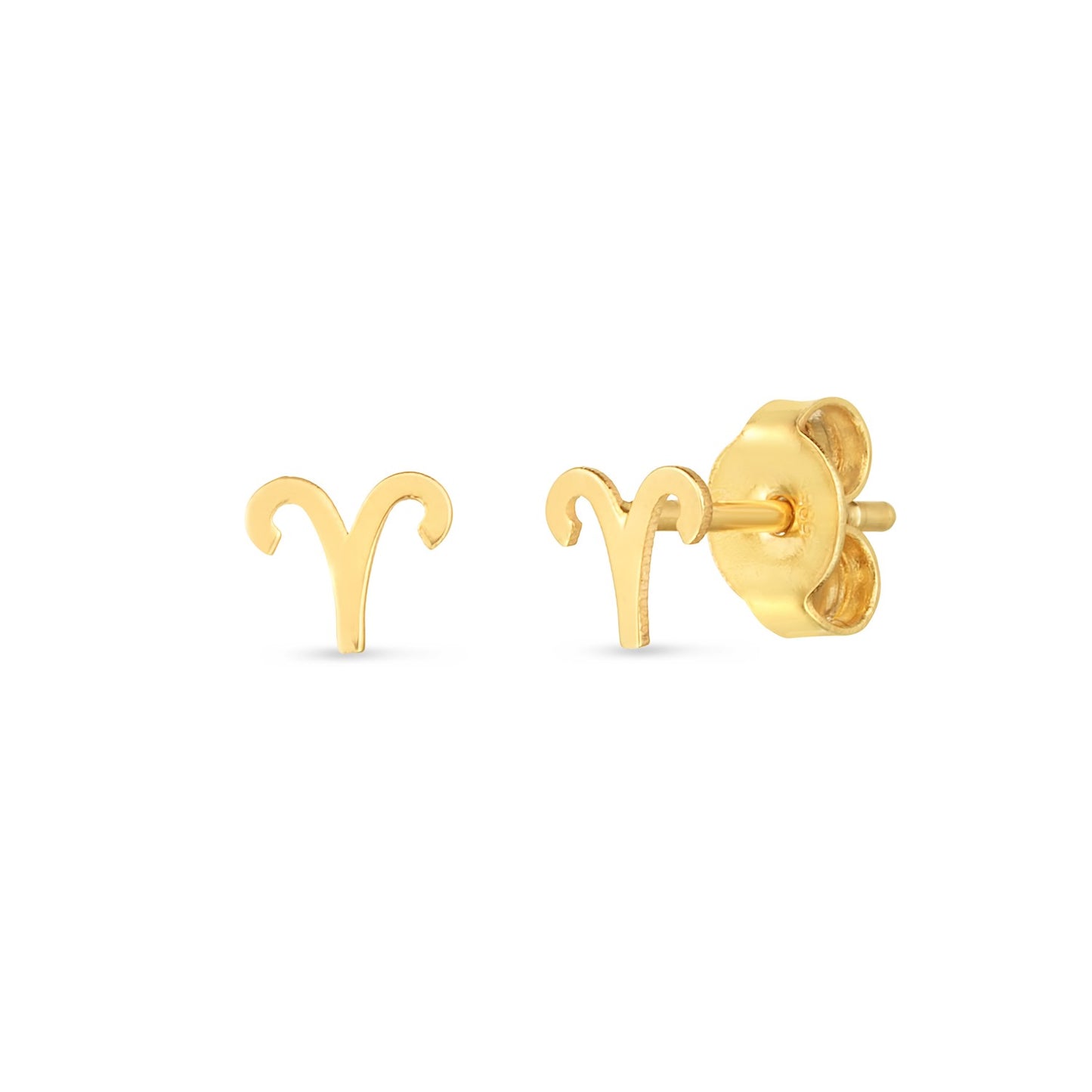14K Yellow Gold Aries Stud Earrings
